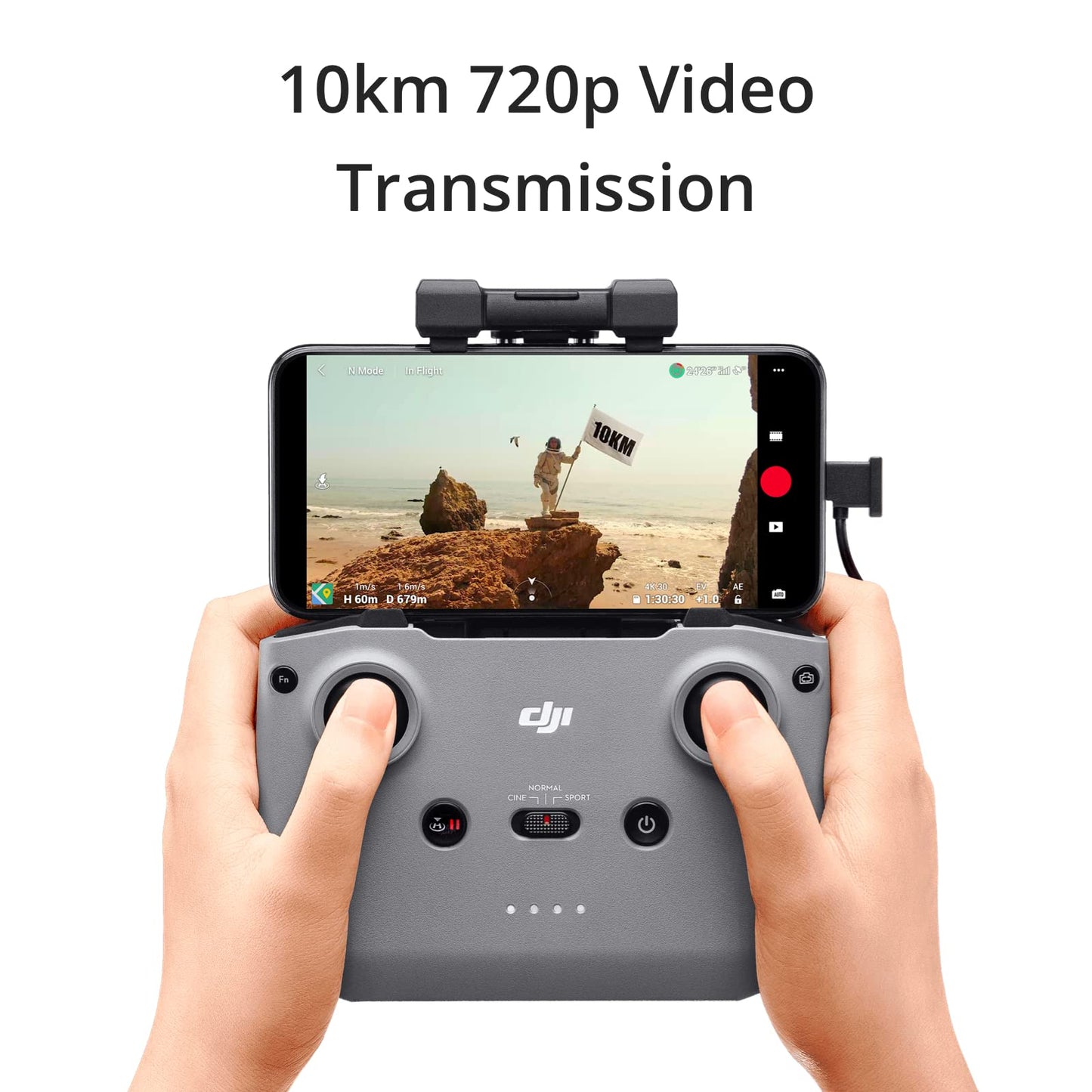 DJI Mini 4K, Drone with 4K UHD Camera for Adults, Under 249 g, 3-Axis Gimbal Stabilization, 10km Video Transmission, Auto Return, Wind Resistance, 1 Battery for 31-Min Max Flight Time