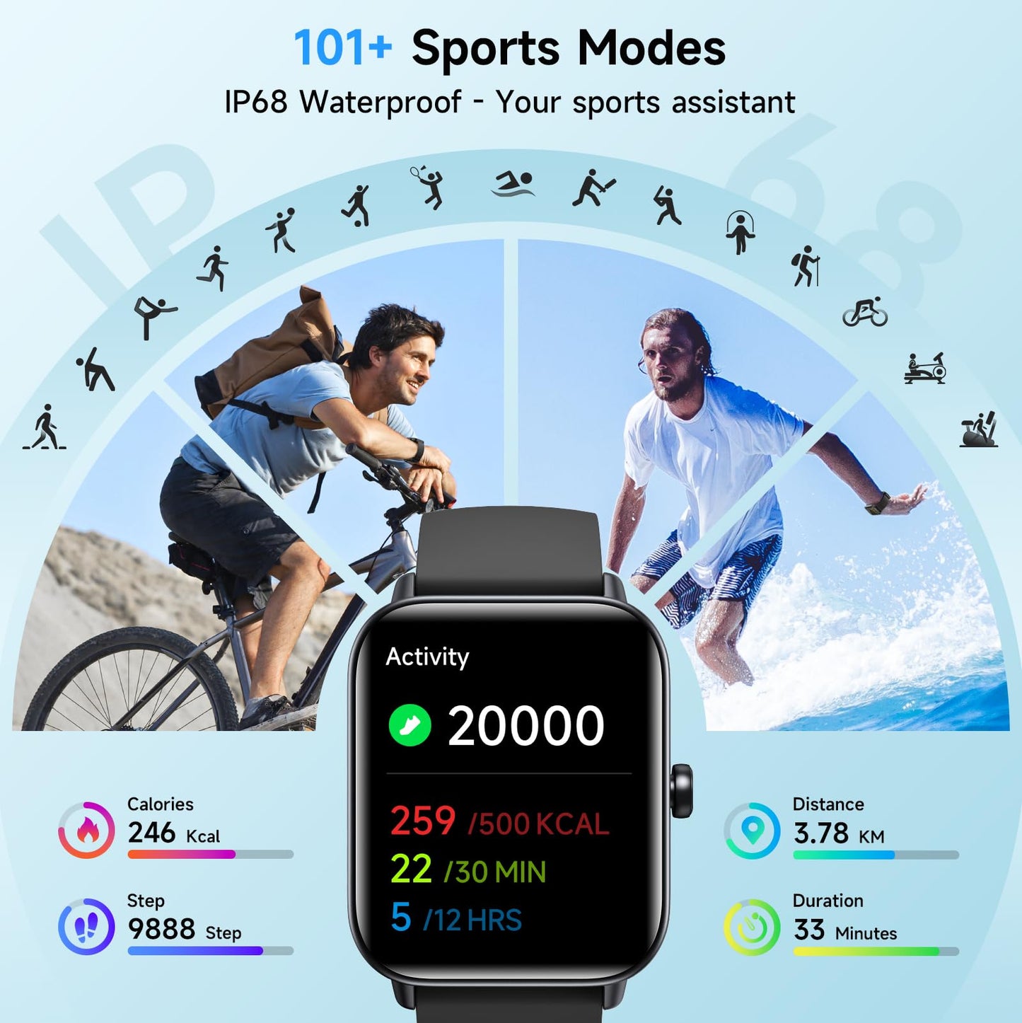 Smart Watch for Women Android & iPhone, Alexa Built-in, IP68 Waterproof Activity Fitness Tracker with Bluetooth Call (Answer/Make), 1.8" Smartwatch with Heart Rate/SpO2/Sleep Monitor, 100+ Sports Mode | Pink