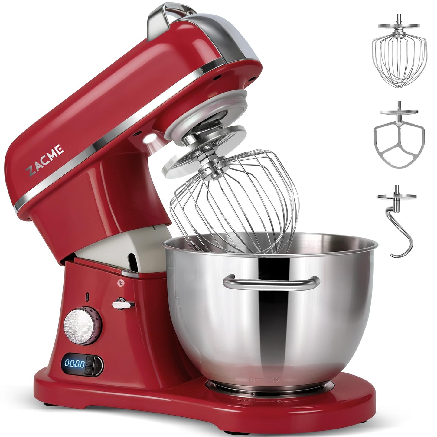 8.4QT Commercial Stand Mixer 800W with Aluminum Die Casting Meets the Standard of NSF/ANSI 8-2023, Mixers Kitchen Electric Stand Mixer with Stainless Steel 8L Bowl, Dough Hook, Whisk and Beater