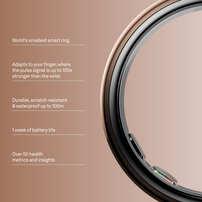 Oura Ring 5 - Stealth - Size 9 - World's Smallest Smart Ring - Sleep, Activity, Women's Health, AI Advisor, 1 Week of Battery Life, Oura App, Android & iOS Compatible