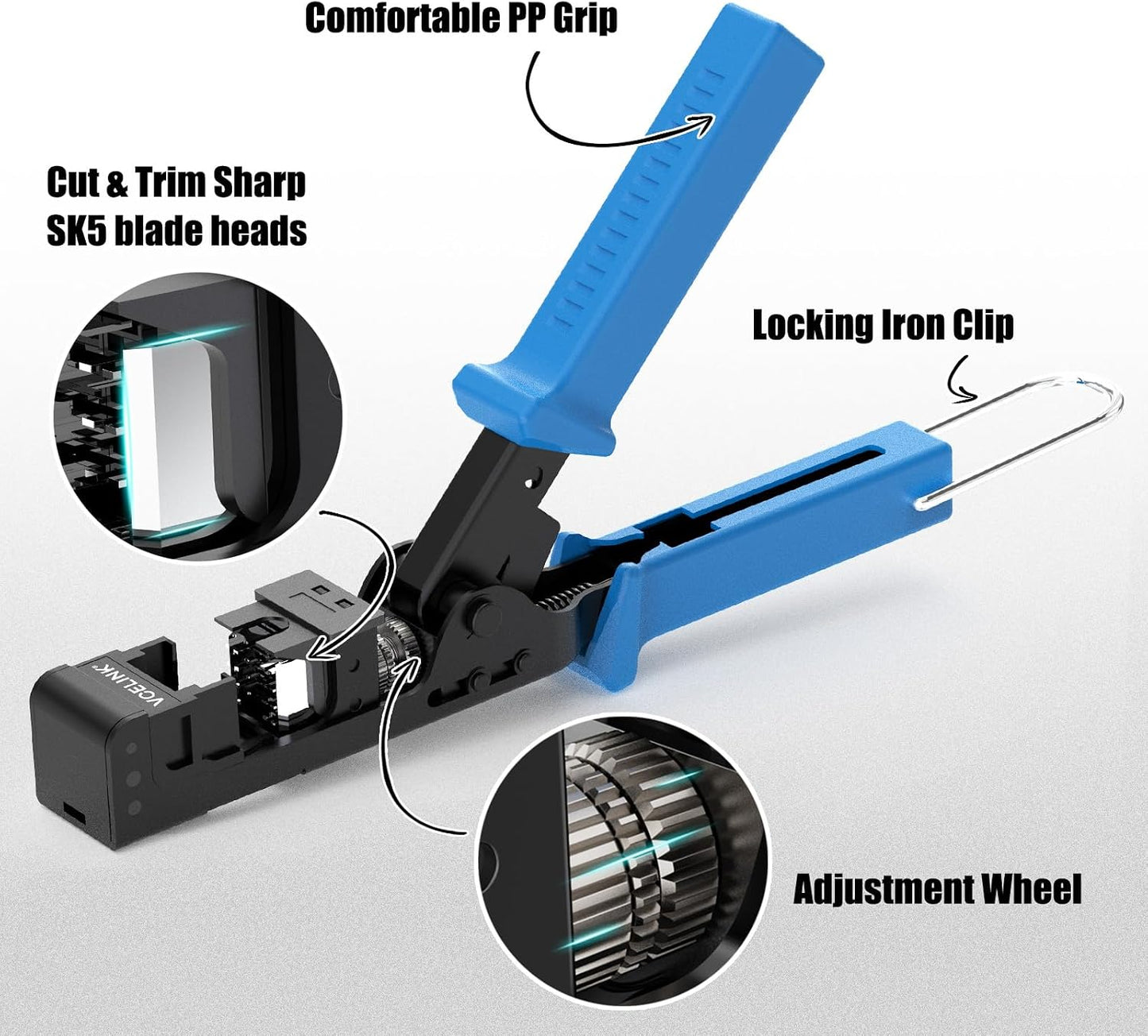 VCELINK Speed Termination Keystone Tool Only for VCE 90-Degree Keystone Jacks, Cat5e/Cat6/Cat6A Ethernet Cable Rj45 Punch Down Tool