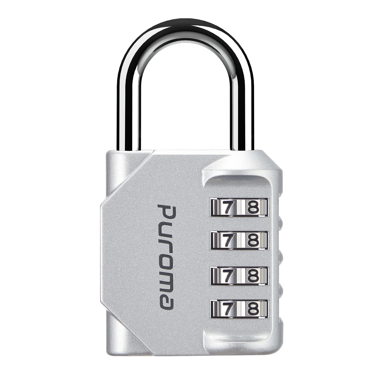 Puroma 2 Pack Combination Lock 4 Digit Padlock for School Gym Locker, Sports Locker, Fence, Toolbox, Case, Hasp Storage (Black & Code Window)