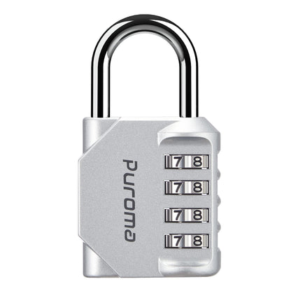 Puroma 2 Pack Combination Lock 4 Digit Padlock for School Gym Locker, Sports Locker, Fence, Toolbox, Case, Hasp Storage (Black & Code Window)