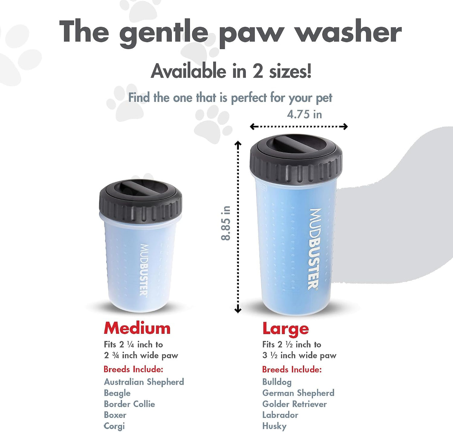 Dexas MudBuster Portable Dog Paw Cleaner - Premium Quality, Blue, Small Size for Pet Supplies and Accessories