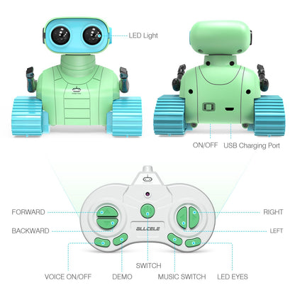 ALLCELE Girls Robot Toy, Rechargeable RC Robot for Kids, Remote Control Toy with Music and LED Eyes, Gift for Children Age 3 Years and Up - Pink