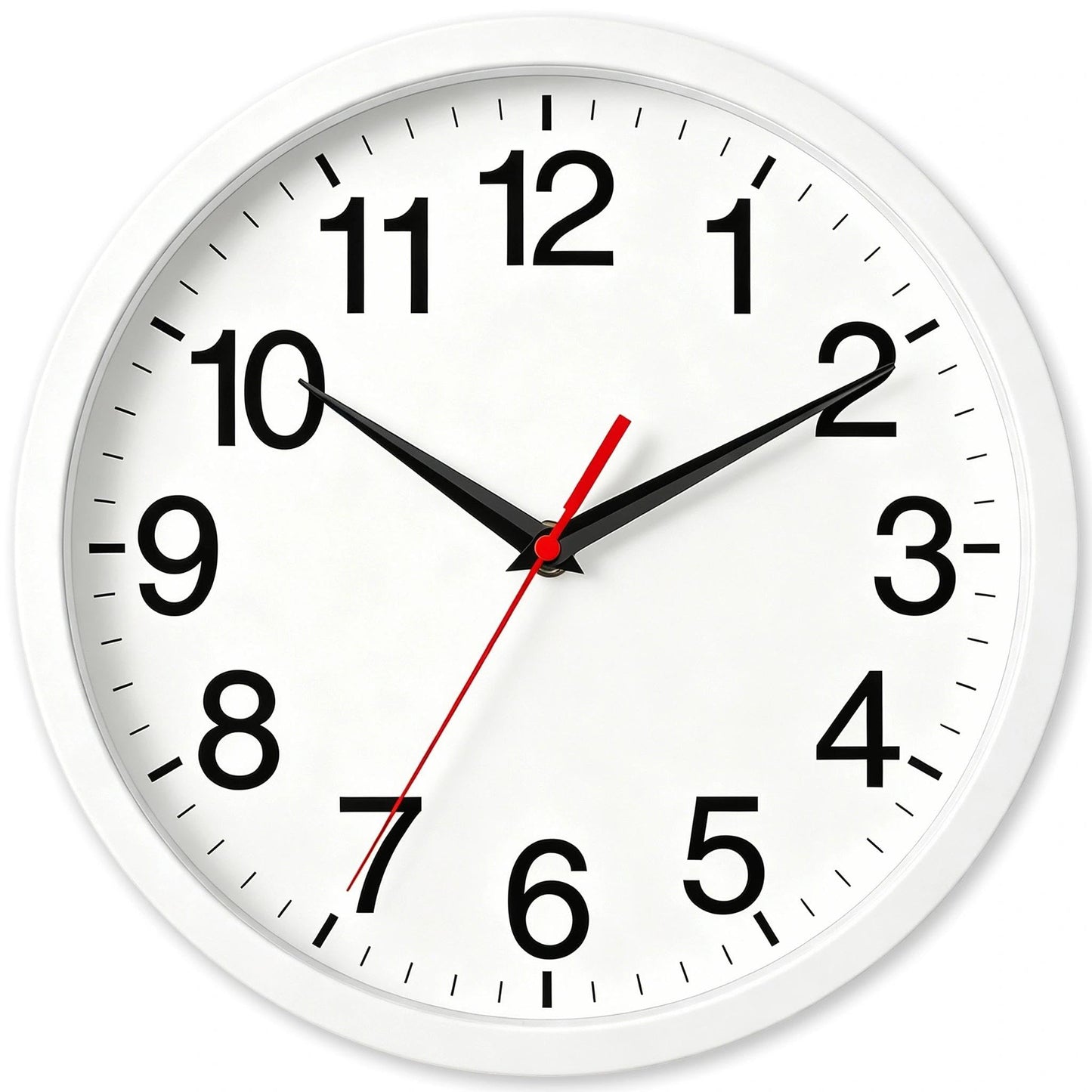 Rohioue Wall Clock Modern 8 Inch Battery Operated Silent Non Ticking Small Analog Clock for Living Room Office Home Bedroom Kitchen Bathroom(Black)