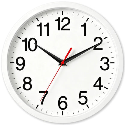 Rohioue Wall Clock Modern 8 Inch Battery Operated Silent Non Ticking Small Analog Clock for Living Room Office Home Bedroom Kitchen Bathroom(Black)