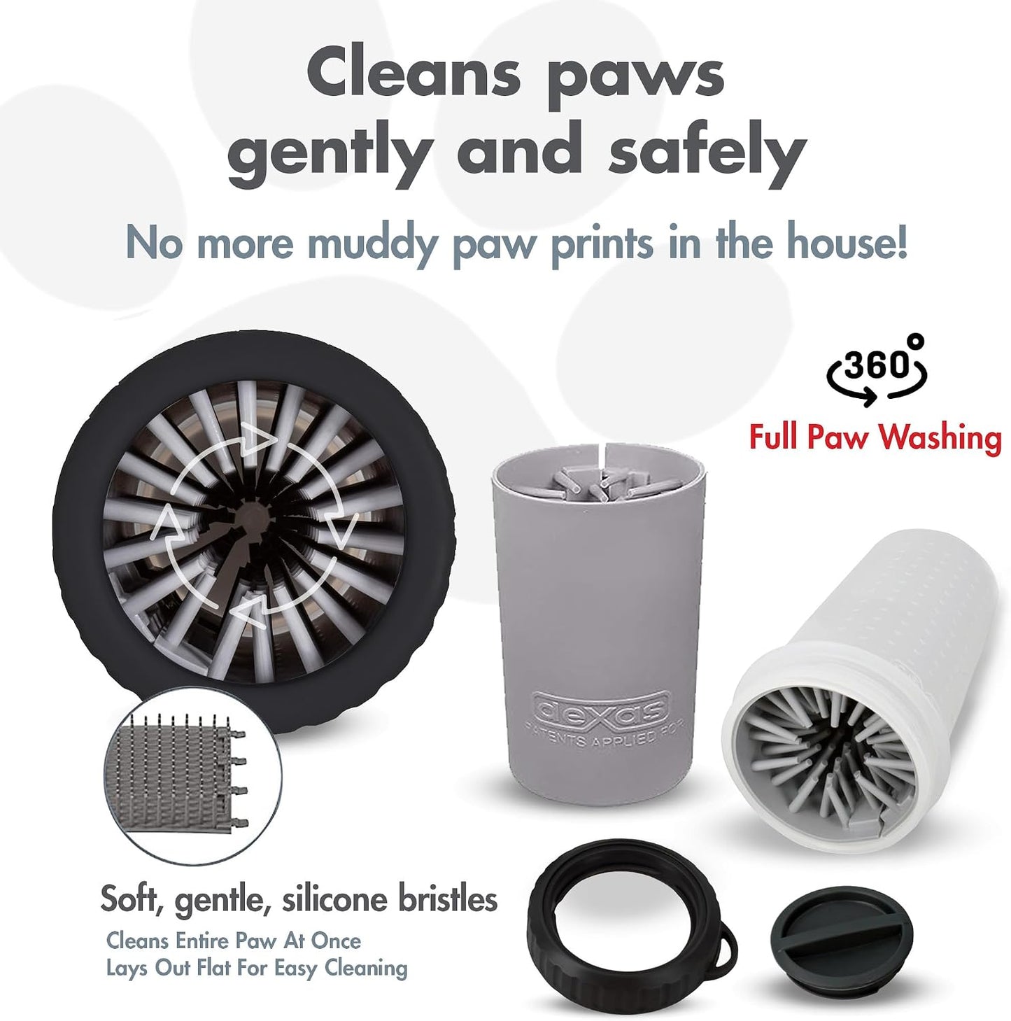 Dexas MudBuster Portable Dog Paw Cleaner - Premium Quality, Blue, Small Size for Pet Supplies and Accessories