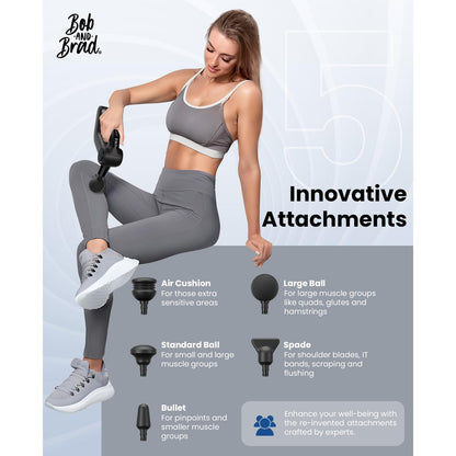 BOB AND BRAD D5 Pro Plus Handheld Massage Gun with Heat, FSA-HSA Eligible Deep Tissue Percussion Massage Gun, Powerful Muscle Massager for Athletes Fitness Workout & Daily Recovery, Birthday Gift