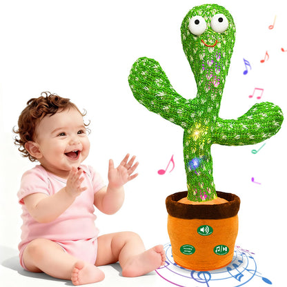 Hunfur Interactive Baby Toys Dancing Talking Cactus Toy,Funny Gift for Infant, Singing Record Repeat What You Say Light Up Toy for Toddler Boy Girl (Volume Adjustment)