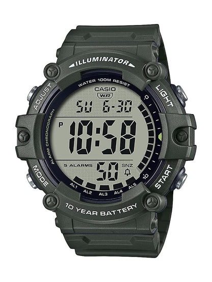 Casio Illuminator AE1500WH Series | 10-Year Battery | LED Backlight | 5-Alarms | 1/100 Sec Stopwatch | Men's Digital Watch