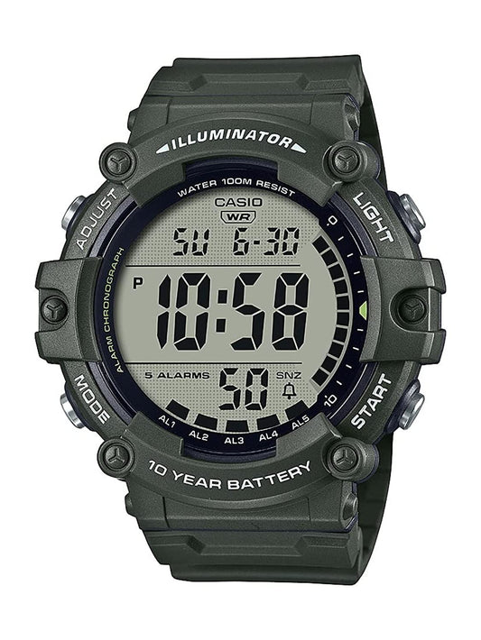 Casio Illuminator AE1500WH Series | 10-Year Battery | LED Backlight | 5-Alarms | 1/100 Sec Stopwatch | Men's Digital Watch