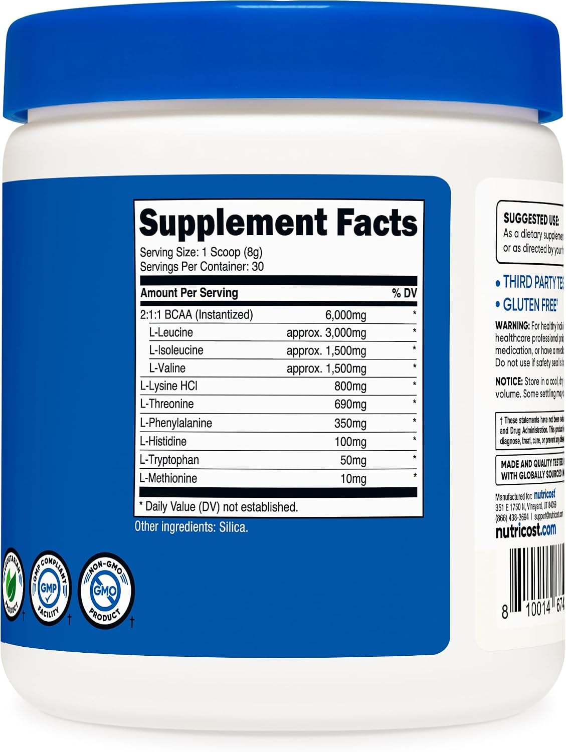 Nutricost EAA Powder 30 Servings (Fruit Punch) - Essential Amino Acids - Non-GMO, Gluten Free, Vegetarian Friendly (Pack of 2)