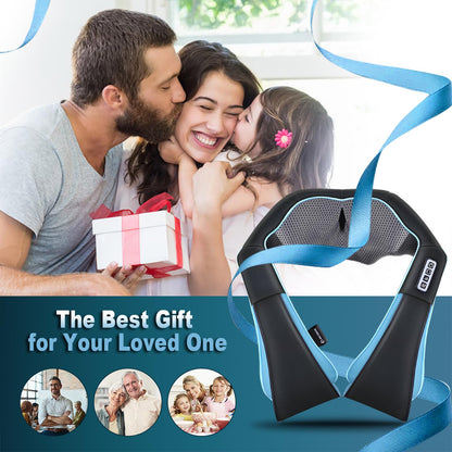 Mo Cuishle Women Men Gifts, Shiatsu Back Shoulder and Neck Massager with Heat, Electric Deep Tissue 4D Kneading Massage, Best Gifts for Mom Dad Wife Husband her Him, Christmas, Birthday (NOT Cordless)