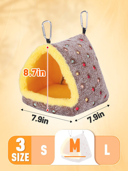 Large Winter Warm Bird Nest House, Comfortable Bird Bed for Cage with Mat, Hanging Hammock Shed Hideaway Hut Gift for Macaws African Grey Amazon Parrots