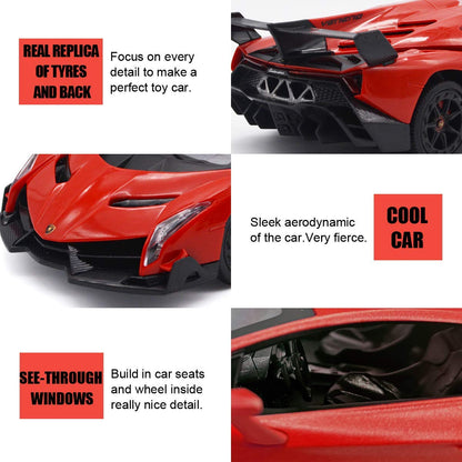 Remote Control RC CAR Racing Cars Compatible with Lamborghini Veneno Officially Licensed 1:24 Toy RC Cars Model Vehicle for Boys 6,7,8 Years Old,red
