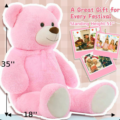 Toys Studio 47 Inch Big Teddy Bear Giant Stuffed Animal for Girls, 4 Feet Large Teddy Bear Baby Shower Party Decorations Kids Women Girlfriend Christmas Valentines Gifts, Light Brown