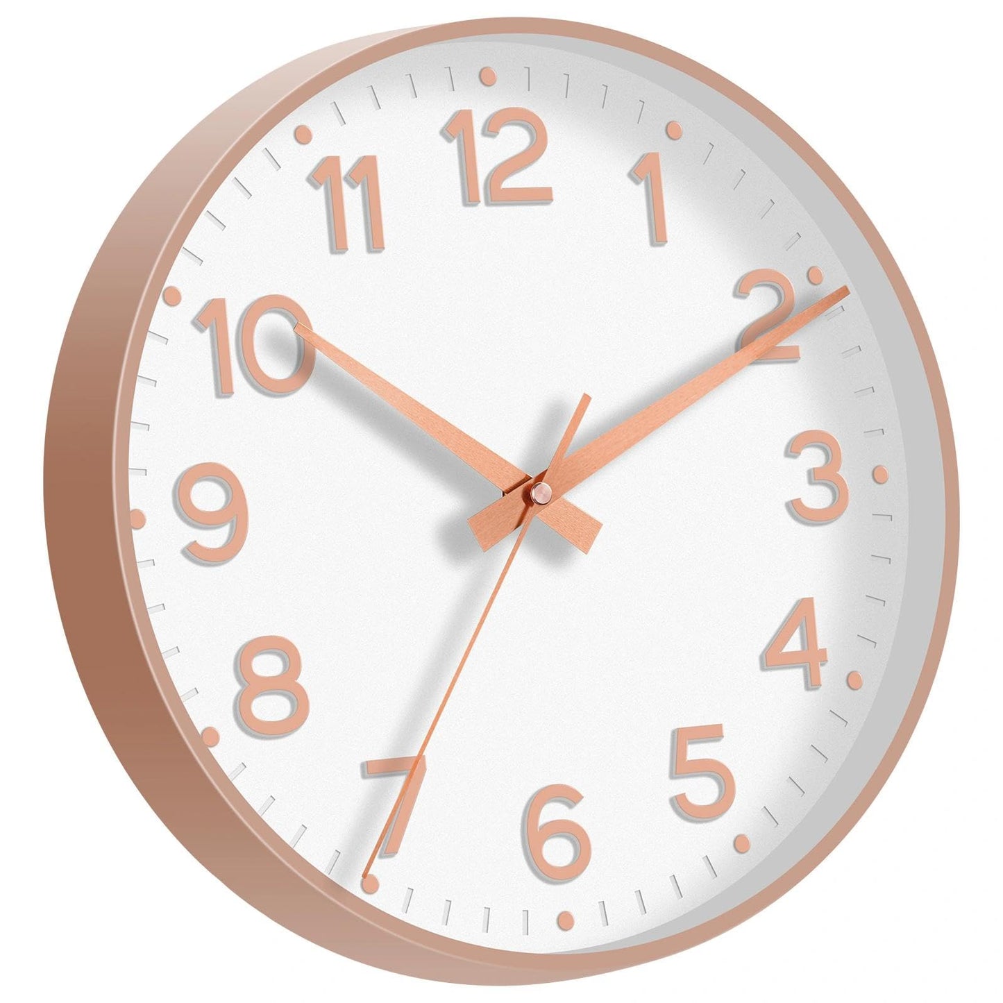 Roymnie Wall Clock Green, Silent Wall Clocks Battery Operated 8 Inch-Modern Non Ticking Analog Clock Decorative for Kitchen Office Bathroom Bedroom(Gold)