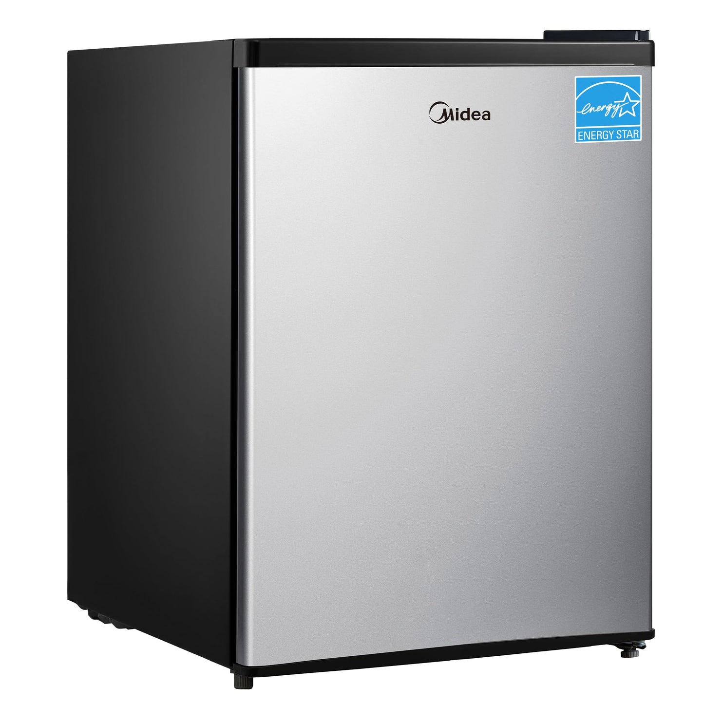 Midea WHS-65LB1 Mini Fridge, 1.6 Cu.ft Energy Star Certified Mini Refrigerator, Adjustable Thermostat, Reversible Door, Low Noise for Dorm, Office, Bedroom, Black