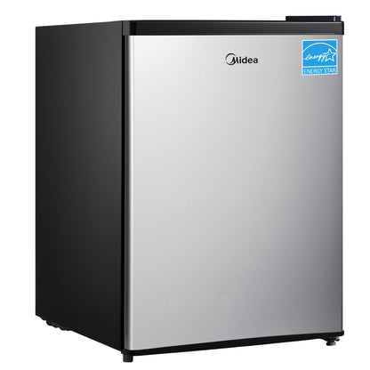 Midea WHS-65LB1 Mini Fridge, 1.6 Cu.ft Energy Star Certified Mini Refrigerator, Adjustable Thermostat, Reversible Door, Low Noise for Dorm, Office, Bedroom, Black