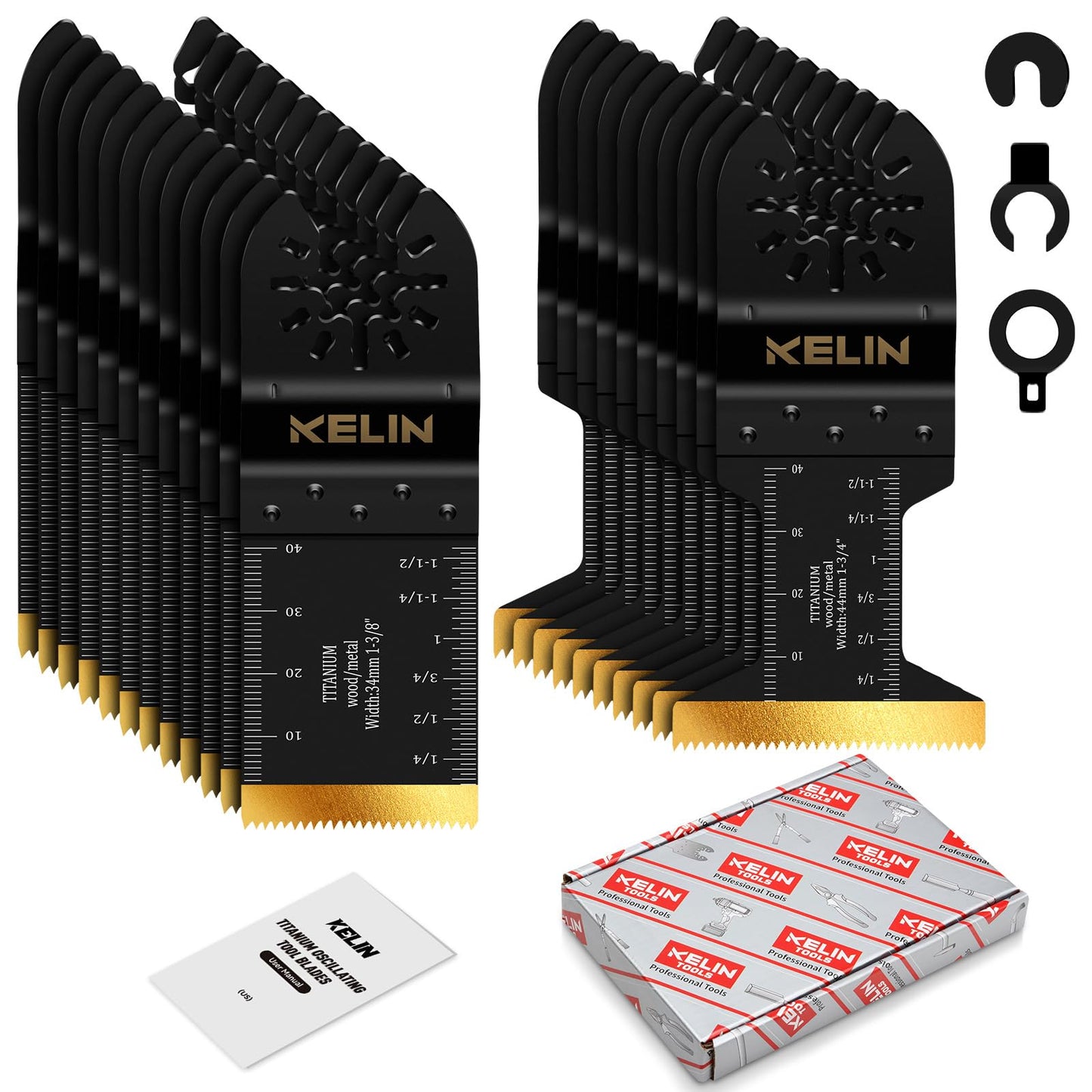 KELIN 6PCS Oscillating Multi Tool Hook Knife Blades, Multitool Saw Blades for Soft Materials Like Roofing Shingles, Carpet, Cardboard & PVC Flooring, Universal Interface