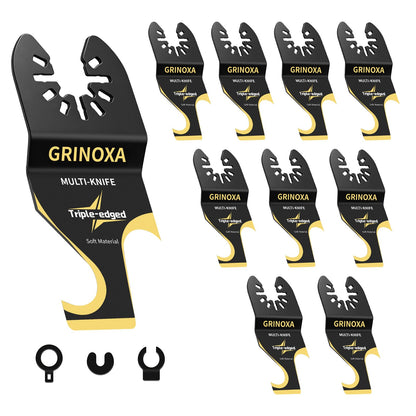 4PCS Hook Knife Oscillating Multitool Blades,Triple-Edge Push Pull Scraper Oscillating Multi Tool for Roofing Shingles,PVC Floor,Carpet,Cardboard Cutting Fit DeWalt, Milwaukee,Ryobi,Fein,Rockwell