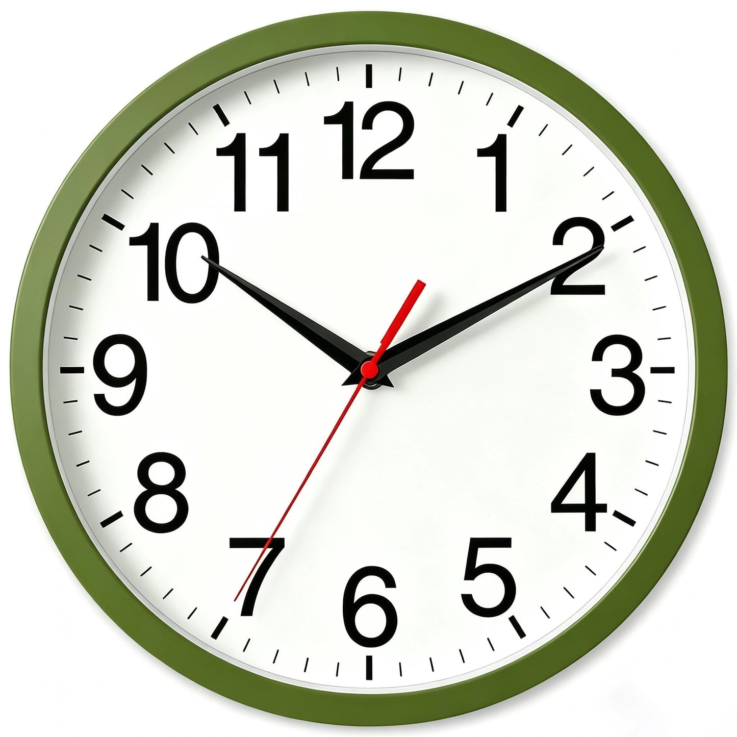 Rohioue Wall Clock Modern 8 Inch Battery Operated Silent Non Ticking Small Analog Clock for Living Room Office Home Bedroom Kitchen Bathroom(Black)