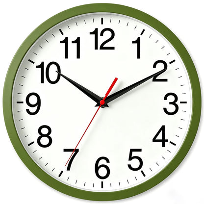 Rohioue Wall Clock Modern 8 Inch Battery Operated Silent Non Ticking Small Analog Clock for Living Room Office Home Bedroom Kitchen Bathroom(Black)