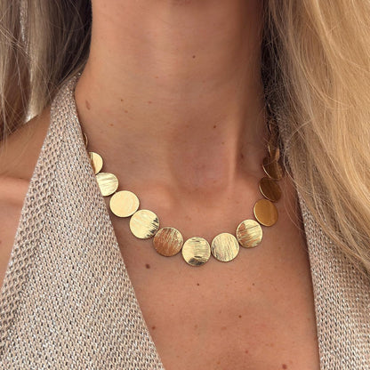 Gold Choker Necklace for Women Chunky Gold Disc Chains Necklace Bold Statement Geometric Round Disc Choker Necklaces Charm Prom Jewelry Accessories
