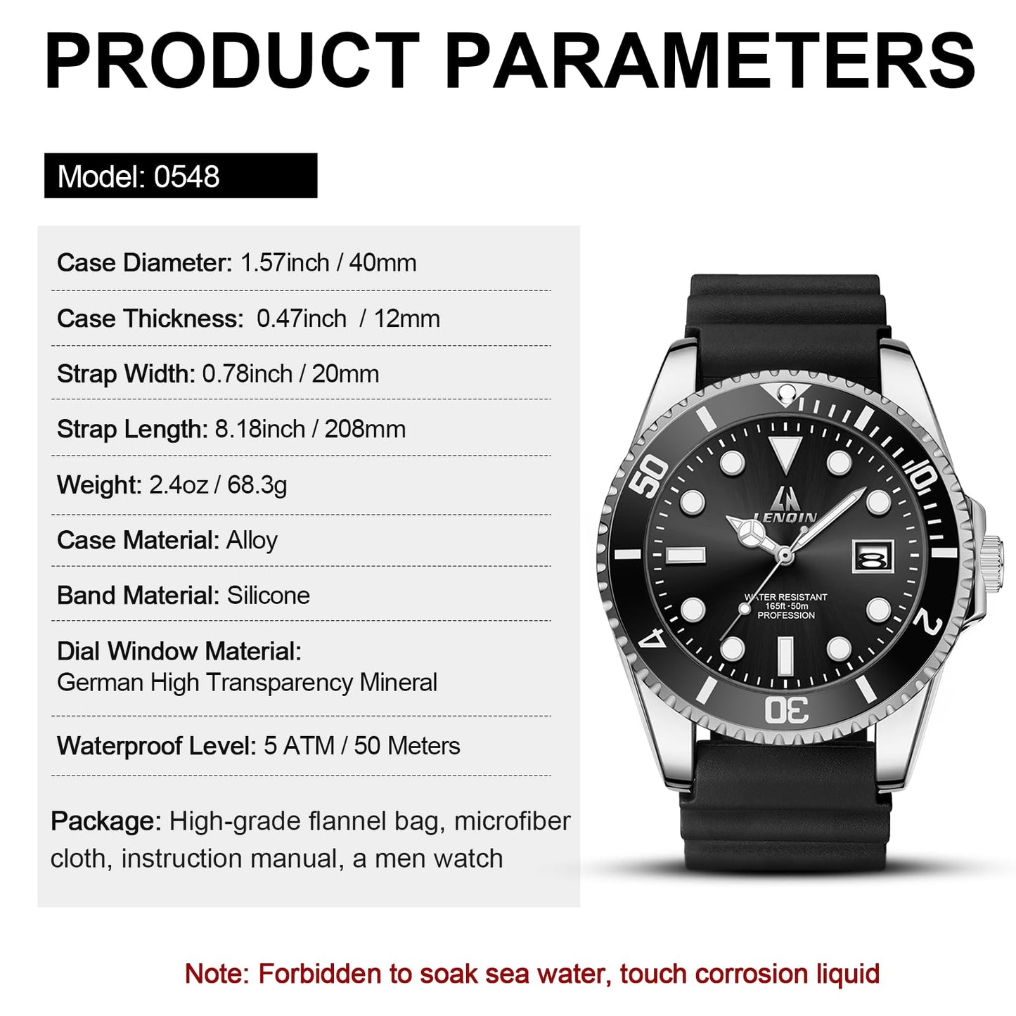 LN LENQIN Mens Watches Stainless Steel Waterproof Analog Quartz Watch for Men with Date Luminous Fashion Wristwatch
