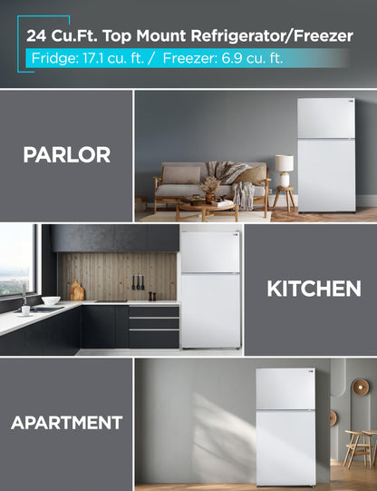 BLACK+DECKER 16.4 Cu. Ft. Top Mount Refrigerator with Freezer, 2 Door Refrigerator with Top Freezer and Separate Temperature Controls, Auto Defrost, BR1640KW, White