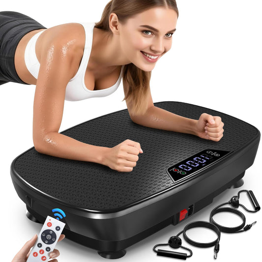 Large Vibration Plate Exercise Machine,Vibration Plate for Lymphatic Drainage Weight Loss,400 Lbs Capacity 120 Speeds,Full Body Shake Platform Machines with LED for Women Men