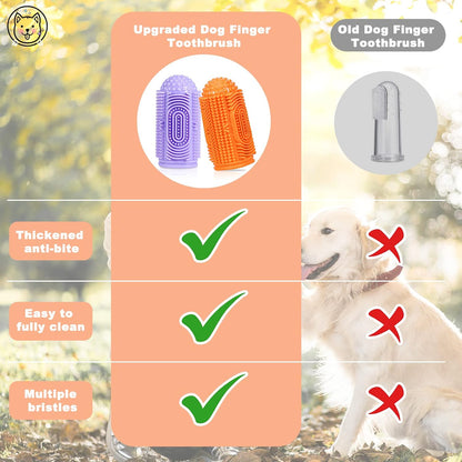 Dog Toothbrush Finger Toothbrush Dogs Tooth Brushing Kit 4Pack Dogs Finger Toothbrushes for Dog Teeth Cleaning& Dental Care Doges Tooth Brush Pet Toothbrush