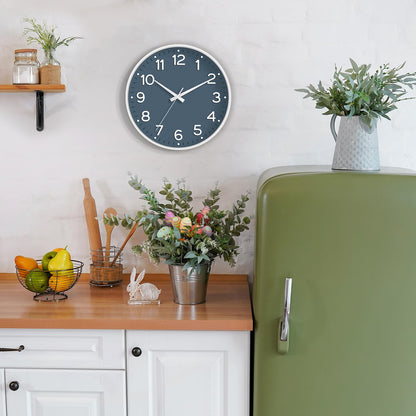 Roymnie Wall Clock Green, Silent Wall Clocks Battery Operated 8 Inch-Modern Non Ticking Analog Clock Decorative for Kitchen Office Bathroom Bedroom(Gold)
