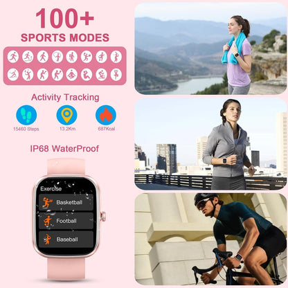 Smart Watch for Men Women, 1.91"Smartwatch with Answer/Make Call, Fitness Tracker with 100+ Sport Modes, Watches IP68 Waterproof/Heart Rate/Sleep Monitor/Pedometer, Activity Tracker for Android iOS