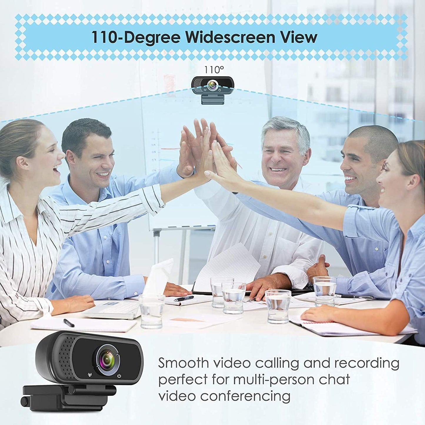 ToLuLu Streaming Webcam 2K 50FPS Web Cam, LED RGB Webcam with Microphone and Light, Autofocus Computer Camera with Cover and Tripod, Plug-Play USB Web cam for PC Desktop/MacBook Gaming Video Calling
