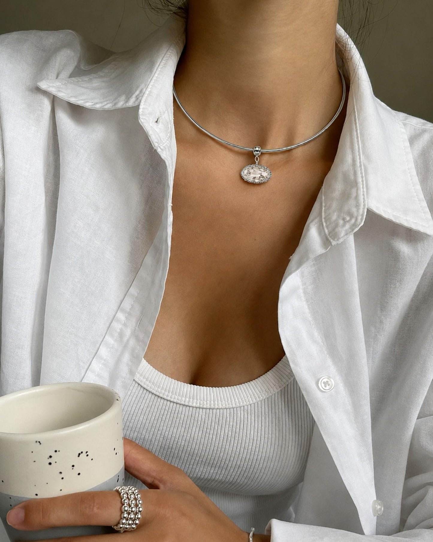 TLY Collar Choker Necklace for Women Trendy Non Tarnish 18K Gold Plated Dainty Wire Choker Cubic Zirconia Pendant Necklace Waterproof Cute Fashion Simple Necklace Stack Womens Jewelry Gift