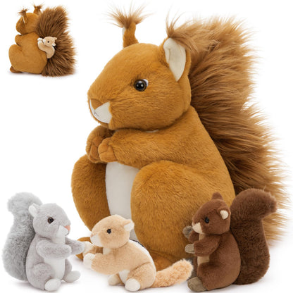 MaoGoLan 8Pcs Chicken Stuffed Animals, Stuffed Hen Plush Toys with Babies Chickens and Eggs, Nest House Plush Set, Cute and Soft Farm Stuffed Animals Gift for Kids