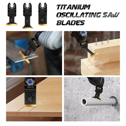 KELIN 6PCS Oscillating Multi Tool Hook Knife Blades, Multitool Saw Blades for Soft Materials Like Roofing Shingles, Carpet, Cardboard & PVC Flooring, Universal Interface