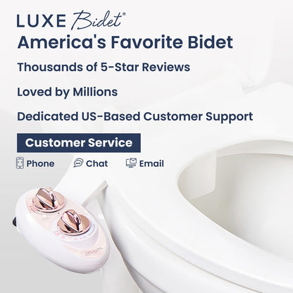 LUXE Bidet NEO 120 - Single Nozzle, Self-Cleaning, Non-Electric Bidet Attachment for Toilet Seat, Adjustable Water Pressure, Rear Wash (White)