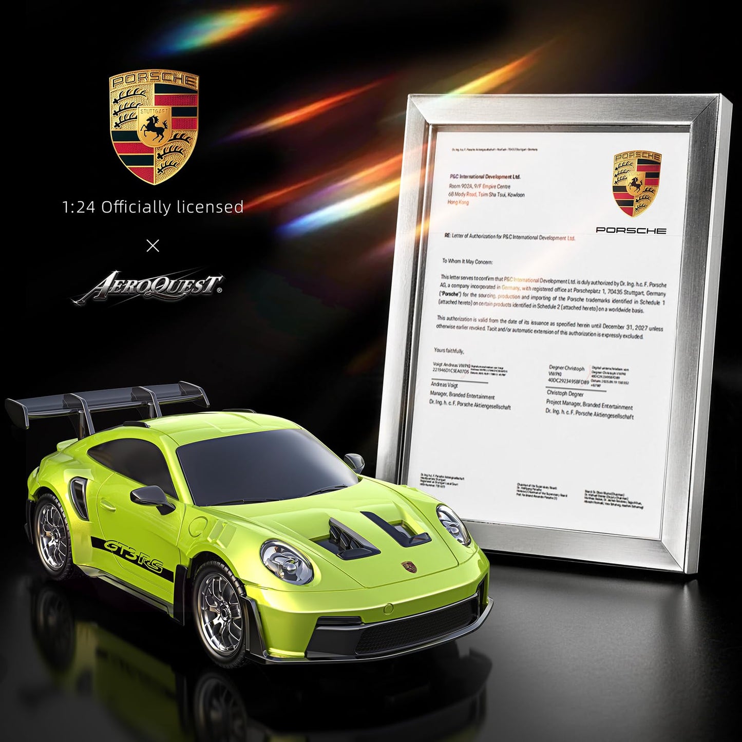AEROQUEST 1:24 Lamborghini Remote Control Car （Green） | Officially Licensed,Birthday Gift,Toys for ages 3-8,Aventador SVJ Mode,Electric Sport Racing,Hobby RC Cars