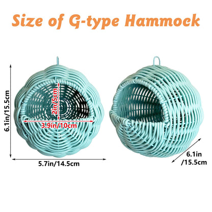 BNOSDM Rattan Bird Nest Parrot Nesting House Parakeet Nesting Soft Lovebird Warm Bed Sleeping for Parrots Bird Cage Accessories for Cockatiels Budgerigars Finches Canaries (Single-Hole Style)