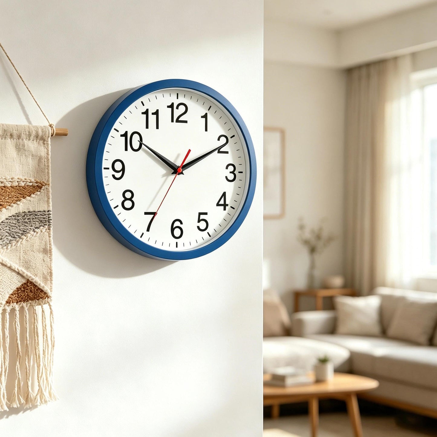 Rohioue Wall Clock Modern 8 Inch Battery Operated Silent Non Ticking Small Analog Clock for Living Room Office Home Bedroom Kitchen Bathroom(Black)