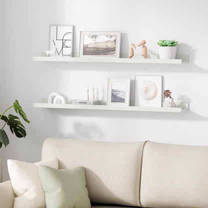 upsimples Floating Shelves for Wall, Wall Shelves for Decor Storage Set of 6, Wall Mounted Wood Shelf for Bedroom, Living Room, Bathroom, Kitchen, Picture Ledge Shelf, Black