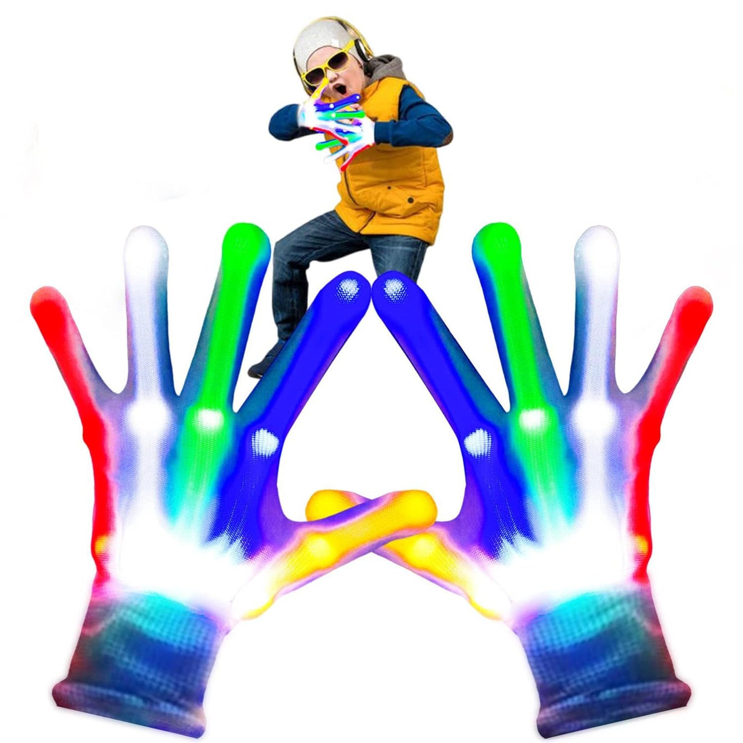 Toys for Ages 8-13 LED Gloves Toys for Boys Age 8-10 Light Up Gloves, Light Up for Kids Birthday Easter Gift Cool Fun Toys for 8-13 Year Old