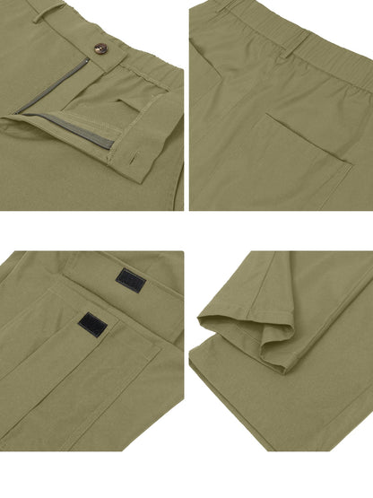 Comdecevis Mens Casual Cargo Pants Baggy Straight Leg Sweatpants with Large Flap Pockets Hiking Sports Trousers