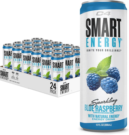 C4 Smart Energy Drinks Variety Pack, Sugar Free Performance Fuel & Nootropic Brain Booster, Coffee Substitute or Alternative, 4 Flavor Berry Breeze Variety (Pack of 24)
