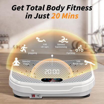 Vibration Plate Exercise Machine for Lymphatic Drainage, Full Body Shake Platform Board for Home Fitness, Fat Burning, 5 Program Modes and 99 Speed Levels
