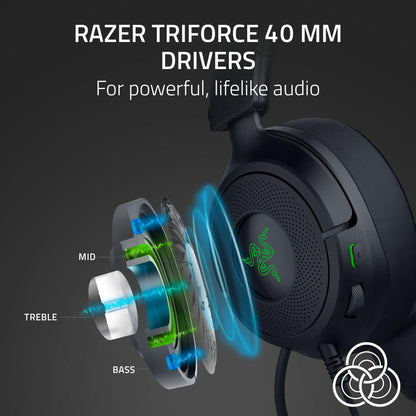 Razer Kraken Kitty V3 X Wired Gaming Headset: Kitty Ears - HyperClear Cardioid Mic - 40 mm Drivers - 7.1 Surround Sound - Comfy Ear Cushions - Cross-Platform via 3.5mm PC, PS5, Xbox, Switch 2 - Pink