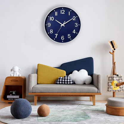 HZDHCLH Wall Clocks Battery Operated,Wall Clock Green,8 inch Wall Clock Silent Non Ticking Modern 3D Numbers for Kitchen Bedroom Living Room Office Classroom Decor